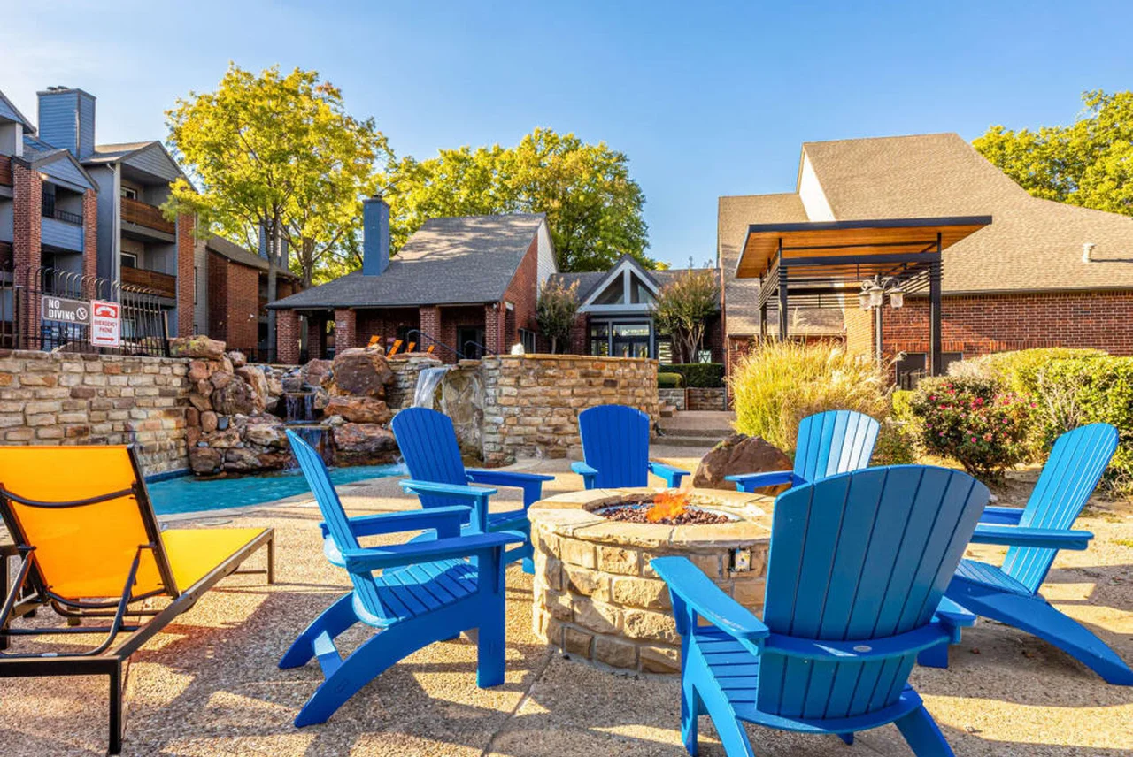 Bradford on the Park — pool area, fire pit, or covered BBQ area showing renovated amenity spaces. Bradford on the Park — pool area, fire pit, or covered BBQ area showing renovated amenity spaces.
